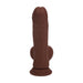 RealRock 8 Inch Dual-Density Vibrating Silicone Dildo with Weighted Balls - Chocolate