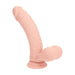 RealRock 8 Inch Dual-Density Vibrating Silicone Dildo with Weighted Balls - Vanilla