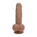 RealRock 8 Inch Dual-Density Vibrating Silicone Dildo with Weighted Balls - Caramel