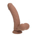 RealRock 8 Inch Dual-Density Vibrating Silicone Dildo with Weighted Balls - Caramel