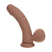 RealRock 8 Inch Dual-Density Vibrating Silicone Dildo with Weighted Balls - Caramel