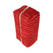 The Plush Zip Up Toy Storage Bag is a rectangular, red corduroy pouch with a ridged texture and gold zipper along one side, ideal for discreet toy or makeup storage, shown against a white background.
