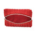 The Plush Zip Up Toy Storage Bag is shown open from above, displaying its empty red interior. It features a plush, ribbed exterior and a light zipper, making it perfect for organizing toys or travel essentials.