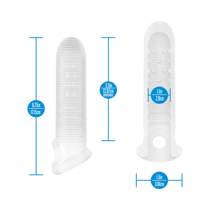 Covert Clear Textured Silicone Medium Penis Sleeve with Ball Strap