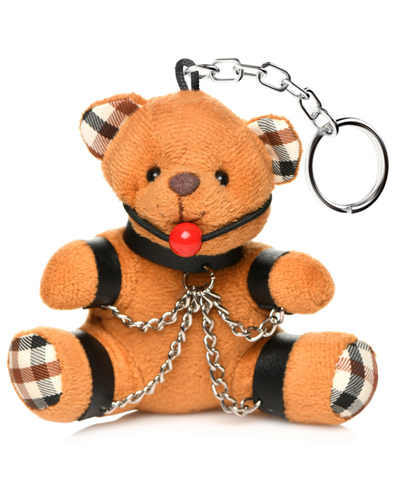 BDSM Teddy Bear Keychain with Ball Gag and Chains