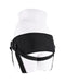 A black Sportsheets Breathable High Waisted Adjustable Strap On Harness wrapped around a white mannequin torso.