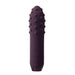 Midnight Magic Duet bullet vibrator, deep purple silicone, textured tip, and control buttons.