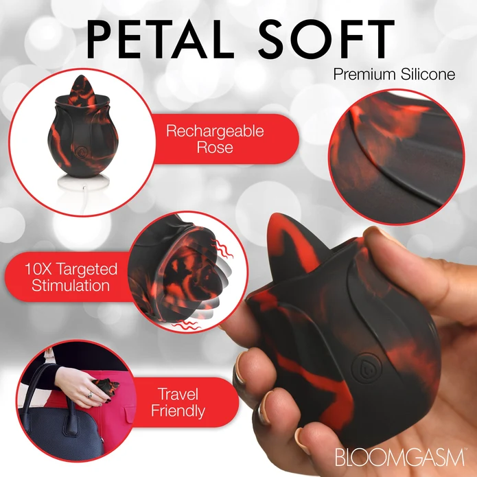 Black Kiss Rimming Rose Tongue Vibrator
