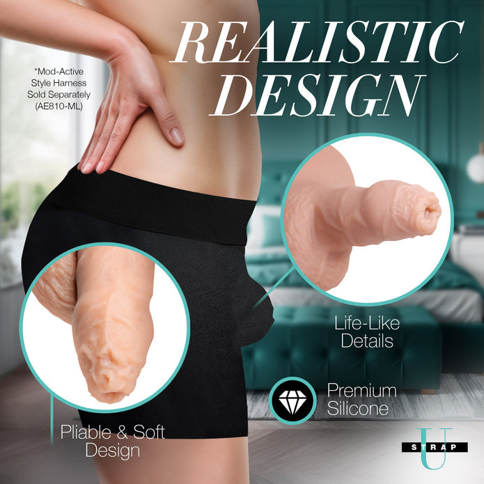 Uncut 5.1 Inch Silicone Packer Dildo - Vanilla