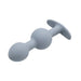 The Adam & Eve Vibra Ball Weighted Butt Plug Trio & Anal Trainers, shown on a plain white background, features gray silicone plugs with smooth rounded tips and flared bases—ideal for exploring anal toys or butt plug sets.