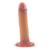 The Albur Ultra Realistic Thick Poseable 8 Inch Silicone Dildo, made from body-safe silicone with a lifelike flesh tone, detailed head, veins, and a flat suction base, stands upright against a white background.