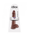 King Cock 10 Inch Suction Cup Dildo with Balls - Chocolate