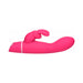 The Bang Silicone Rabbit Vibrator with G-Spot Stroking Motion is a bright pink silicone toy featuring a curved shaft for G-spot stimulation, a rabbit-shaped clitoral stimulator, and dual independent motors for intense pleasure.