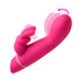 The Bang Silicone Rabbit Vibrator with G-Spot Stroking Motion is a pink silicone vibrator with dual independent motors, a curved G-spot shaft, a rabbit clitoral stimulator, and a textured rotating tip.