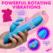A hand holds the Bang Silicone Rabbit Vibrator with Rotating Beaded Shaft, featuring dual independent motors for internal and external stimulation, 5 vibration modes, variable speeds, 3 rows of rotating beads, and a smooth tapered tip.