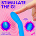 A hand holds the Bang Slim Beginner G-Spot Vibrator, with its soft tapered tip against a pink background. Text: “STIMULATE THE G!” Features: easy-to-use power button and beginner-friendly. The Bang! logo is shown in the corner.