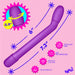 The Bang Slim Beginner G-Spot Vibrator, in purple with a curved design, is shown on a pink background. It features 6" and 7.3" sizes, 0.9" tip diameter, phthalate-free premium silicone, splashproof build, and USB recharging for internal stimulation.