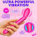 A hand holds the Bang Slim Beginner G-Spot Vibrator, shown in pink with text: "Ultra Powerful Vibration," "3 speeds," "7 vibration patterns," and "Silky smooth finish." The light pink background highlights its beginner-friendly internal stimulation.