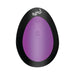 The Bang Thrusting Silicone Butt Plug with Remote Control is an oval-shaped black and purple anal vibrator featuring a power button symbol in the center, "BANG!" at the top, and a white background.