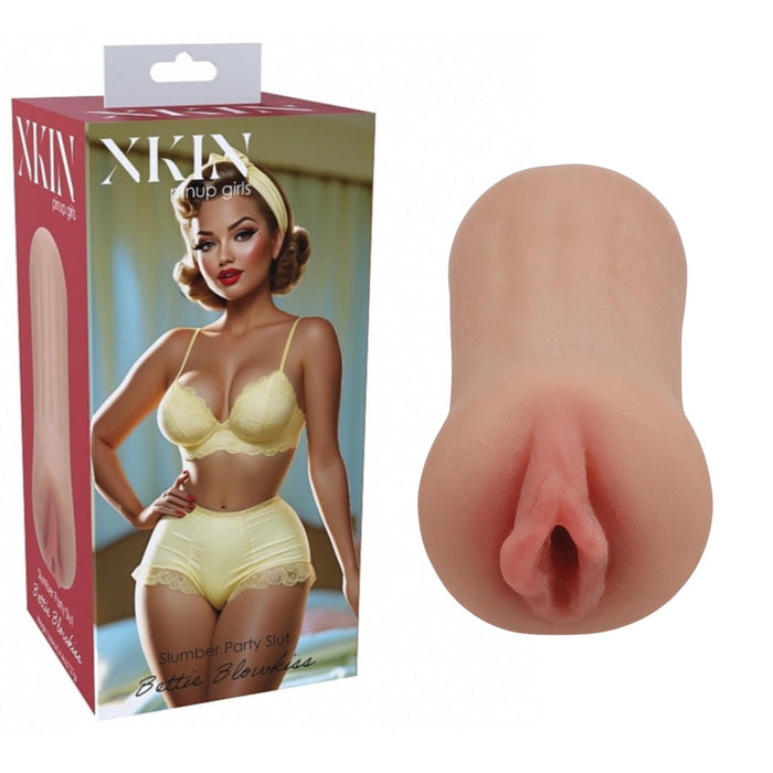 A close-up of a toy exuding vintage glamour, inspired by the Bettie Blowkiss Pinup Fantasy Pocket Pussy.
