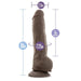 The Big Boy Huge 10 Inch Dual Density Dark Tone Suction Cup Dildo features lifelike veining, a realistic feel, measurement labels, a suction cup base for hands-free play, 10" length, 2.5" width, 7" insertable length, and a 7.25" circumference.