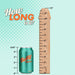 A Bety Soda can (4.83" tall) stands beside the Big John Huge 11.5 Inch Dual Density Light Tone Suction Cup Dildo, both under the playful text "How LONG is it?" to compare their heights.