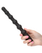 Rechargeable X-10 Powerful Black Silicone Vibrating Anal Beads in model's hand 