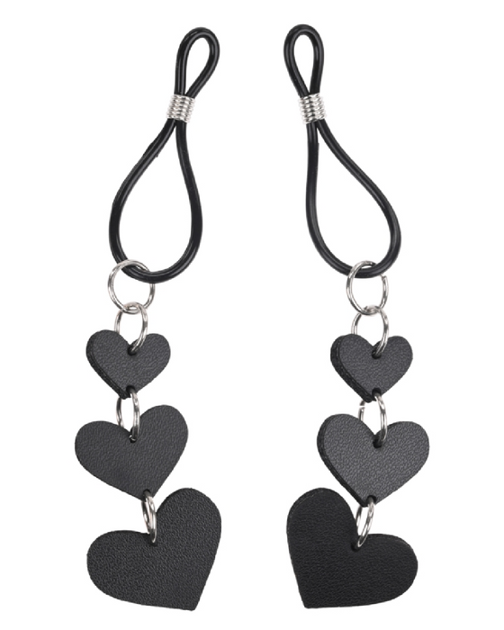 Sex and Mischief Heart Nipple Ties upright on white background 