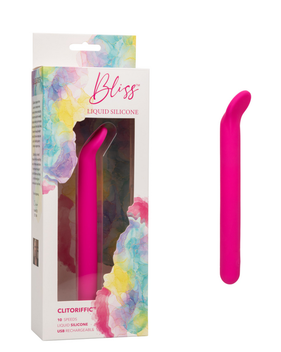 Bliss Clitoriffic Broad Tip Clitoral Vibrator next to box