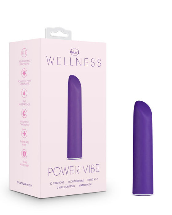 Wellness Power Vibe Waterproof Bullet with Rumble Tech next to product box 