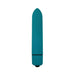 The Bumpy 3-Piece Beaded Anal Plug Set features a teal vibrating bullet with a rounded tip and smooth cylindrical shape, shown vertically against a white background.