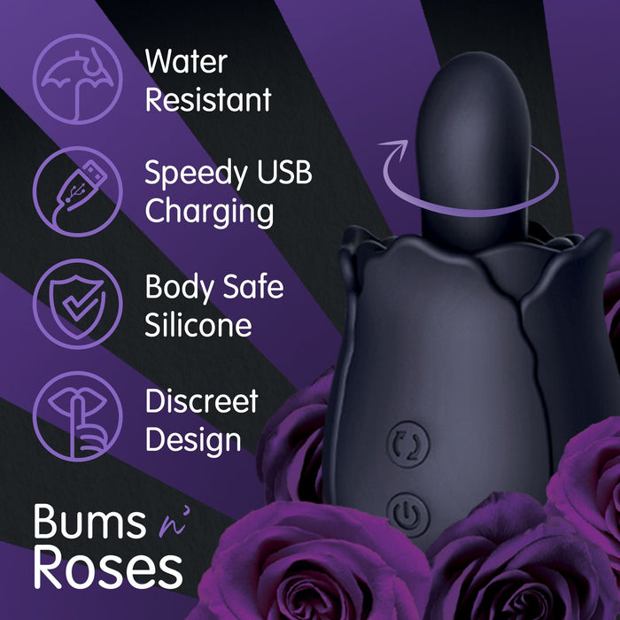Bums and Roses Powerful Black Rose Rimming Vibrator | Betty's Toy Box BTB Shop Bums and Roses Powerful Black Rose Rimming Vibrator | Betty's Toy Box BTB Shop