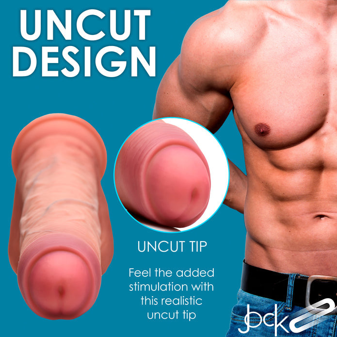 JOCK Dual Density Uncut Dildo with Balls 9.8 in - Caramel