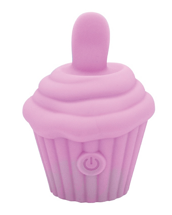 Cake Eater Clitoral Stimulator Tongue Vibrator - Pink upright on white background
