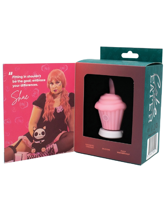 Cake Eater Clitoral Stimulator Tongue Vibrator - Pink open box 