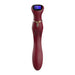 The maroon Chance Waterproof Touch Screen G-Spot Vibrator is wand-shaped, crafted from medical-grade silicone, with a gold-accented neck and a small LED touch screen at the top, displayed on a plain white background.