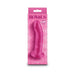 The Charlie Small Sleek 5 inch Pink Silicone Dildo comes in rectangular packaging with diamond-patterned pink accents, "Royals" at the top, and a clear window on the front displaying the g-spot dildo inside.