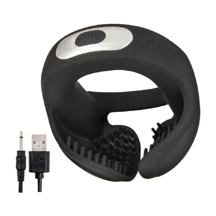 Vibrating Cock Ring For Men – Stronger Erection & Testicle Massager – 10 Speed USB Rechargeable