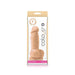 The Colours Realistic Small 6 Inch Light Toned Silicone Dildo with Suction Cup, by NS Novelties, comes in beige and clear packaging and features a lifelike shape—ideal for beginners and first-time users.