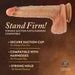 The DaVinci Ultra Realistic Long 8 Inch Silicone Dildo with Sliding Foreskin, featuring a strong suction cup base for secure hold and harness compatibility, is displayed against a brown background, with text highlighting its lifelike design.