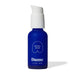 A blue bottle with a white pump labeled "Dame Lickable Clitoral Arousal Serum 1 oz" sits against a plain white background, containing a natural formula designed for clitoral stimulation.