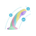 The Daydream Smooth Slim Silicone Dildo with Suction Cup is a pastel, curved artisanal toy (6.2 in total, 5 in insertable, 1.2 in width) for internal stimulation, displayed against a white background.