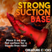 The Demon Claw Long Thick Fantasy Fisting Silicone Dildo by Creature Cocks, a red dragon-inspired toy with bold "STRONG SUCTION BASE" text, stands upright on rock, perfect for adventurous pleasure seekers.