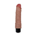 The Dr. Hunt Long 8.75 Inch Vibrating Silicone Dildo features a flesh-toned, veined texture, rounded tip, and black base. Made from body-safe silicone, it offers a realistic feel and safe pleasure while standing upright against a white background.