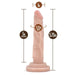 The Dr. Skin 5 Inch Mini Light Tone Dildo is a realistic, flesh-colored dildo with a suction cup base, 5 inches insertable and 1 inch wide—ideal for beginners. Measurement labels highlight its compact size, making it easy to visualize.