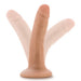 The Dr. Skin Realistic 5 Inch Small Light Tone Dildo with Suction Cup is shown in three flexible positions, featuring a lifelike design and flesh-toned look for realistic pleasure.