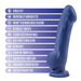 The Ergo Semi-Realistic 7.5 Inch Blue Silicone Suction Cup Dildo is handcrafted from platinum silicone, body-safe, latex and phthalate-free, fragrance-free, with a smooth surface, ultra soft feel, and a suction cup base for versatile use.