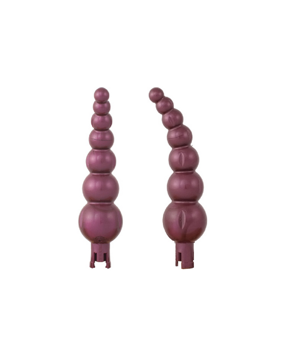 Two Eroscillator 2 Plus Top Deluxe Combo pink balloon animal sculptures shaped like question marks, displayed against a plain background.