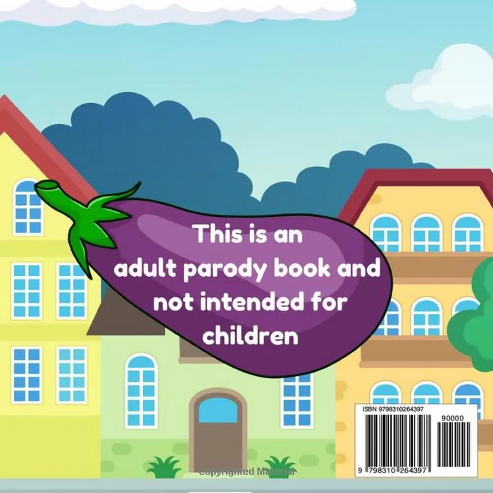 Evan's Eggplant Adult Humor Book by Jen Jenivive features a cartoon eggplant with the warning, "This is an adult parody book and not intended for children," against a playful backdrop—an ideal cheeky, novelty gift. Barcode shown bottom right.