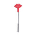 A playful red lips shape on a thin black stick from the Ex's & Oh's Kiss Kit - 4 Piece Beginner Bondage Kit, perfect as a novelty prop or fun accessory, isolated on a white background.
